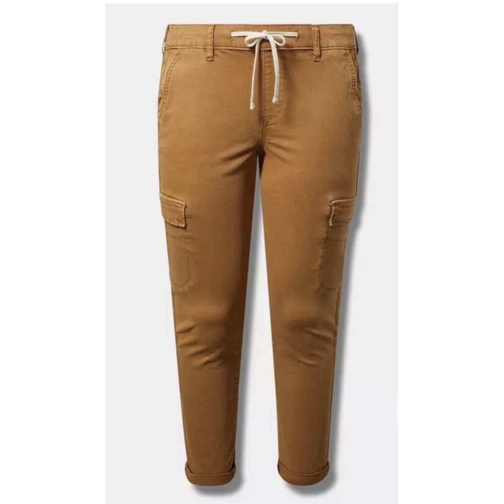 Torrid Weekend Pull On Straight Stretch Twill Cargo Pants Size 6 6X 6XL 30 Brown - Picture 6 of 7
